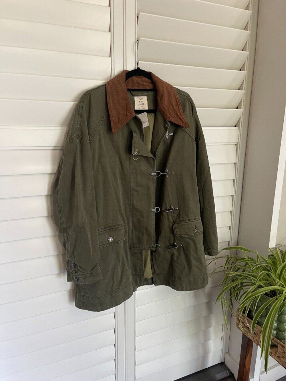 *NWT* We the Free Denim Barn Coat in Deep Green Size Large - Picture 8 of 14